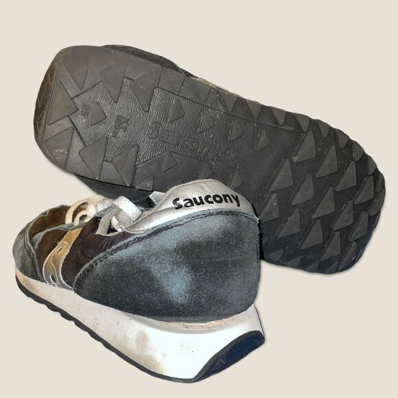 Saucony Jazz Vintage Black Suede Shoes Womens Size 10 - Picture 2 of 4